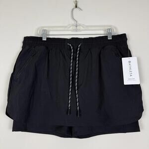 NWT Athleta Trekkie North Mid Rise Black Skort Skirt Shorts Women’s Size 16 $79